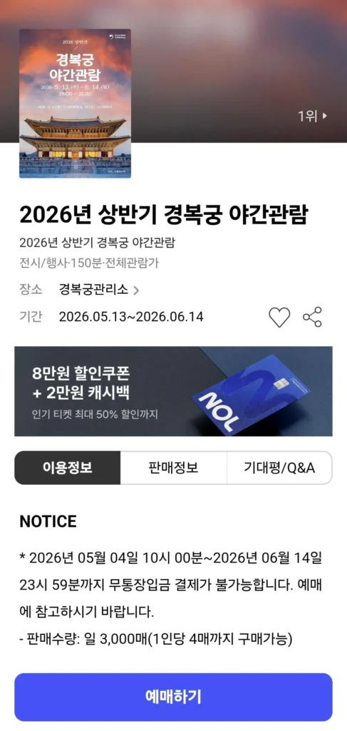 Cảnh đêm của Cung điện Cảnh Phúc vào nửa đầu năm 2026