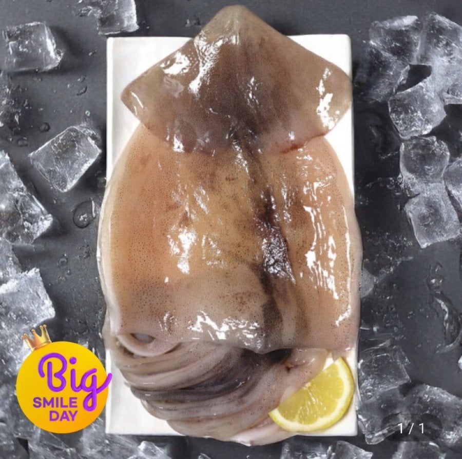 900g mực đã sơ chế, 4~6 miếng