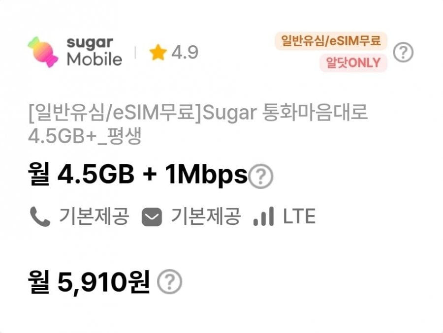 Cuộc gọi cơ bản, data 4.5GB+1Mbps