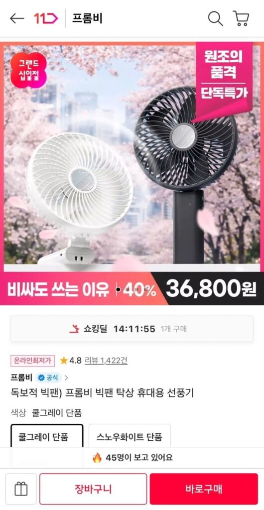 Quạt cầm tay Frombee Big Fan (2 loại)