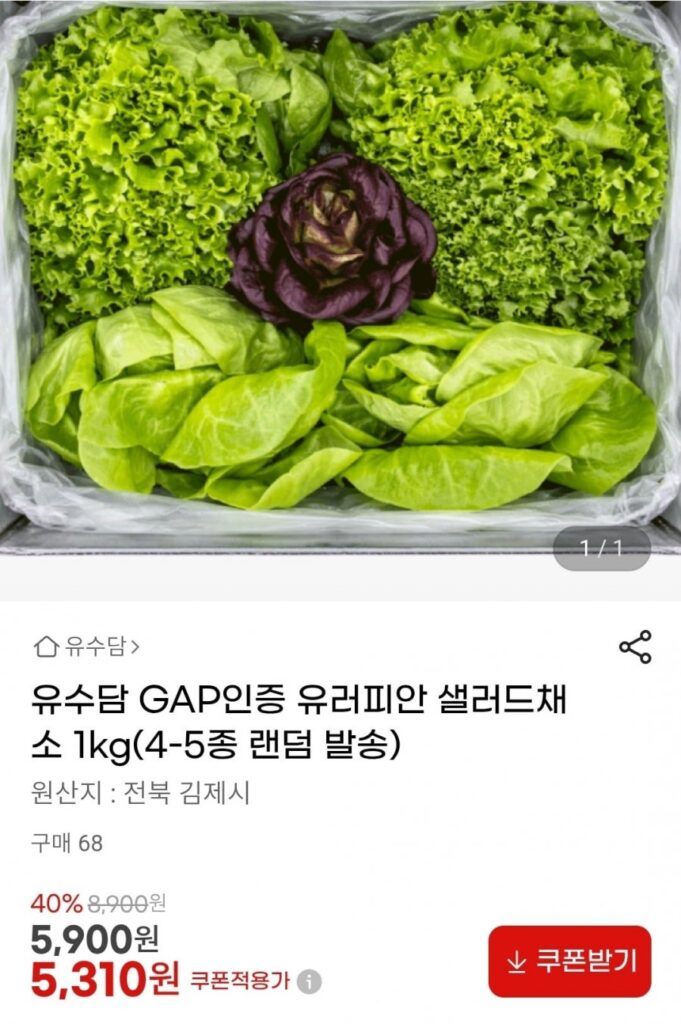 Rau salad Châu Âu chứng nhận GAP 1kg