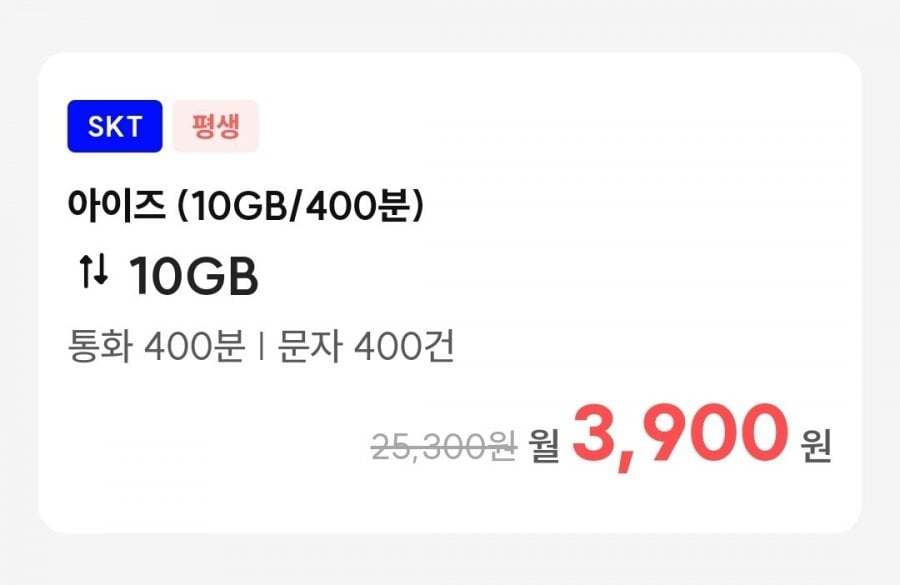 400 phút đàm thoại, 10GB data