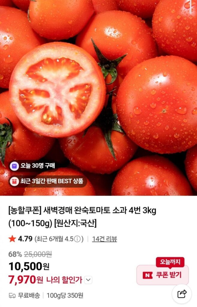 Cà Chua Chín Nhỏ Số 4 3kg