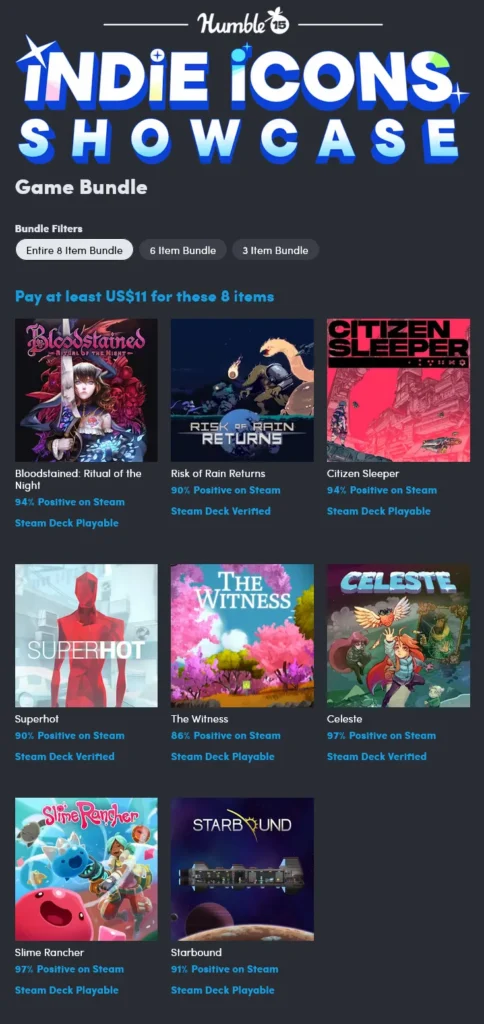 Gói trưng bày biểu tượng Indie khiêm tốn