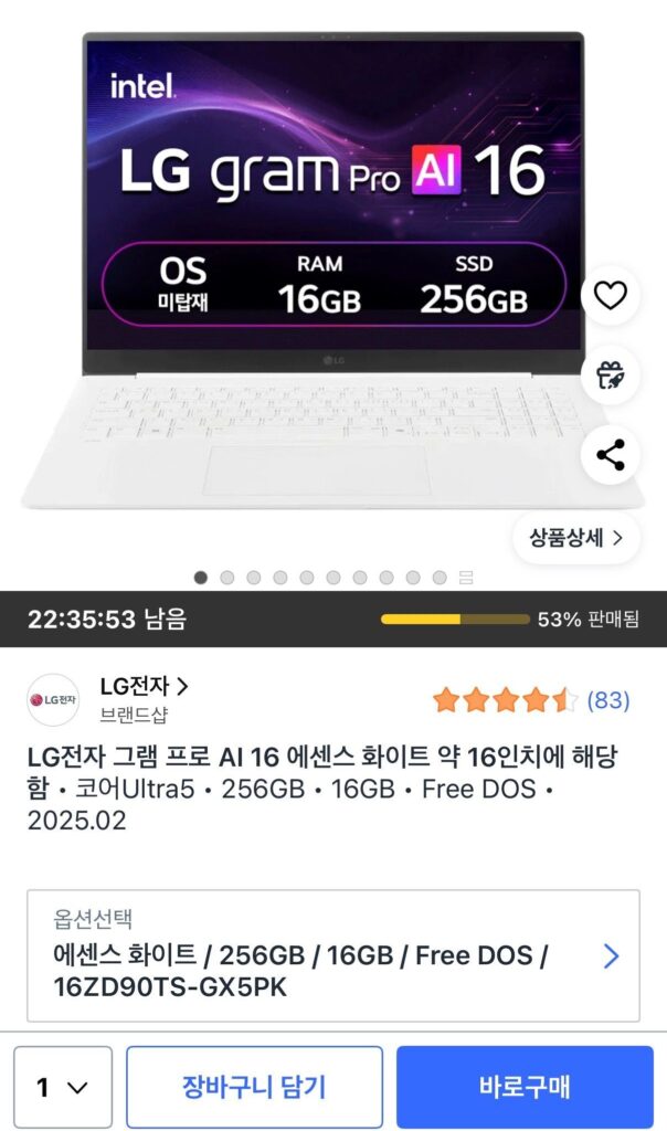 LG Gram Pro 16ZD90TS-GX5PK