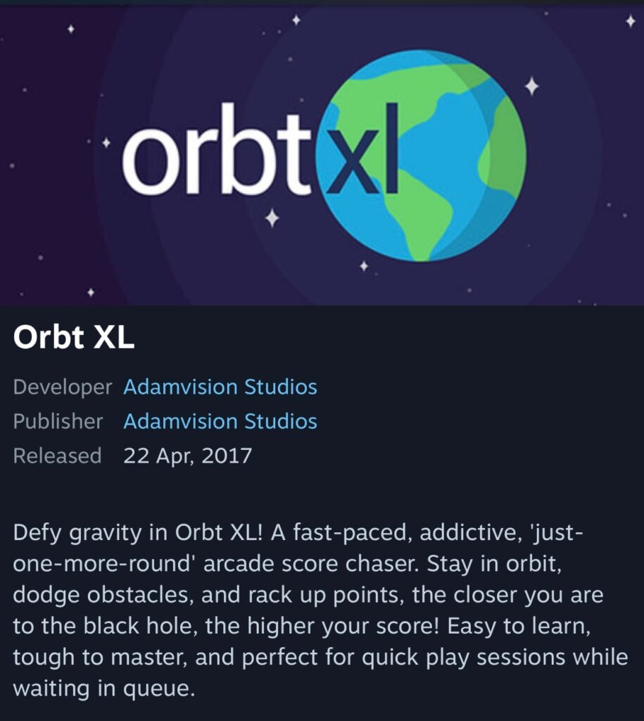 [Steam] Orbt XL (550 won) (tạm thời miễn phí)
