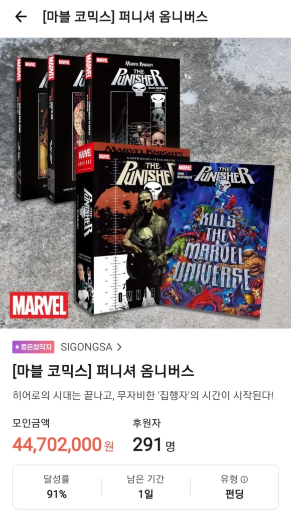 Marvel Comics Punisher Omnibus tài trợ