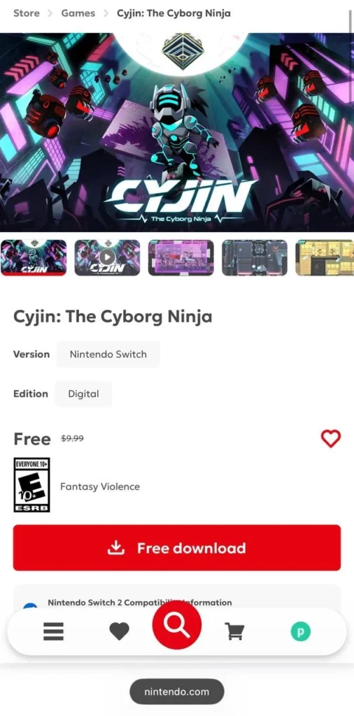 Trò chơi miễn phí thứ 2 dành cho Switch – Cyjin