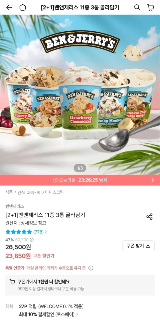 3 lít Ben & Jerry’s