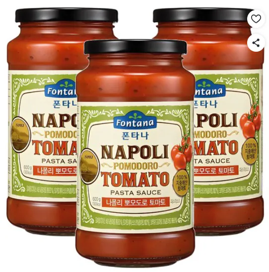 Sốt mì ống cà chua Fontana Naples Pomodoro, 600g, 3 miếng