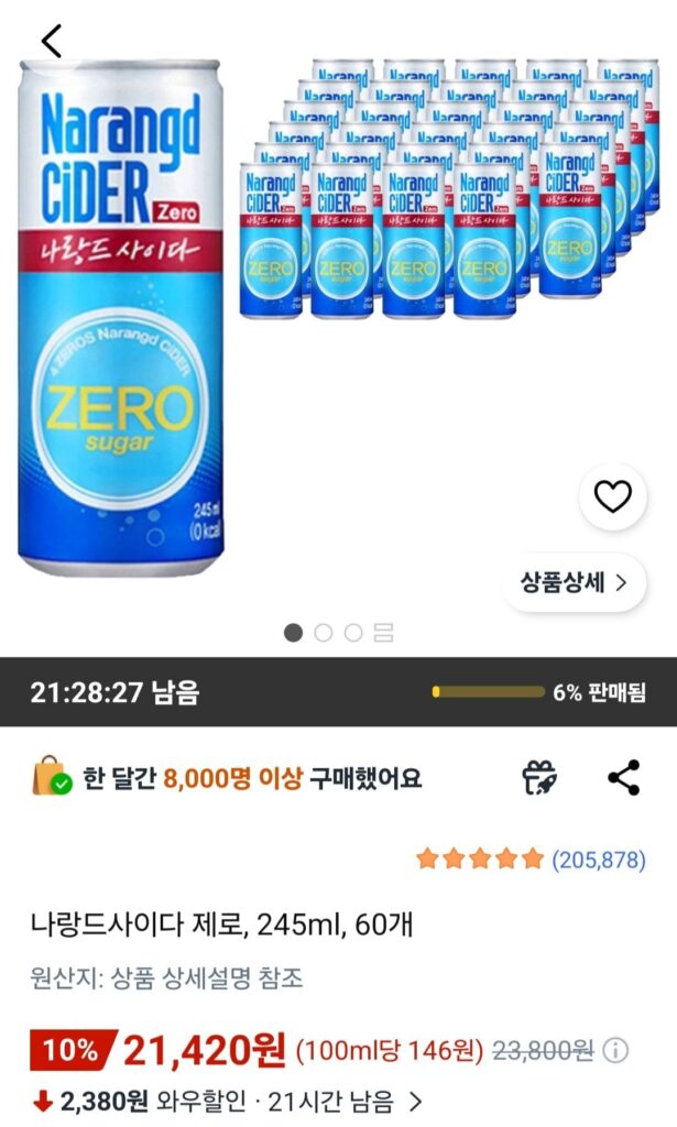 Rượu táo Naland Zero, 245ml, 60 chiếc