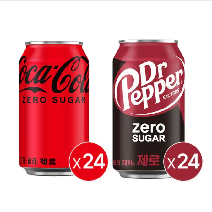 Coke Zero 350CAN X24 + Dr. Pepper Zero 350CAN X24