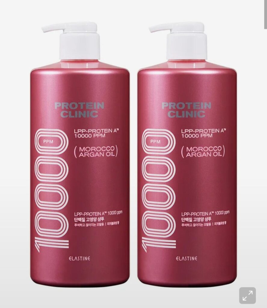 Elastin Protein Clinic 10000 Dầu Argan Ma-rốc Protein Dầu gội giàu dinh dưỡng Hương hoa đào 1000ml x 2