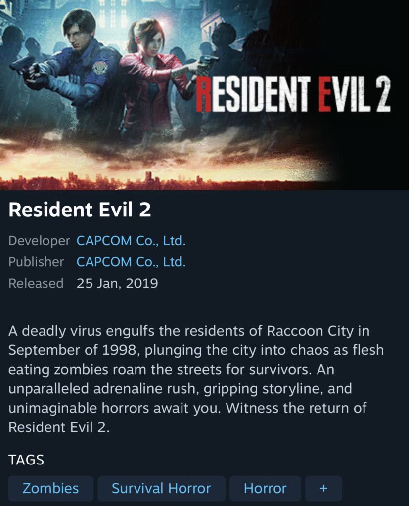 Tiêu chuẩn Resident Evil 2