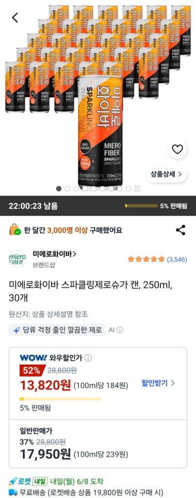 Lon Không Đường Miero Fiber 250ml 30 Cái