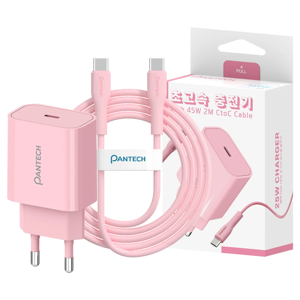 Sạc cực nhanh Pantech 25W 1 cổng pastel C loại hồng, 1 chiếc