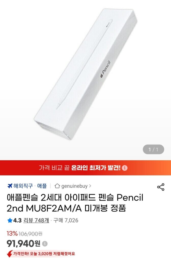 Apple Pencil Thế hệ thứ 2 MU8F2AM/A Chính hãng Chưa mở