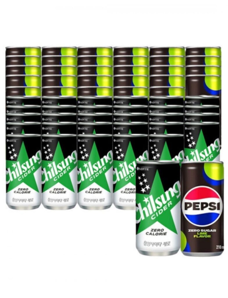 Pepsi Zero 210ml 30 lon + Cider Zero 210ml 30 lon
