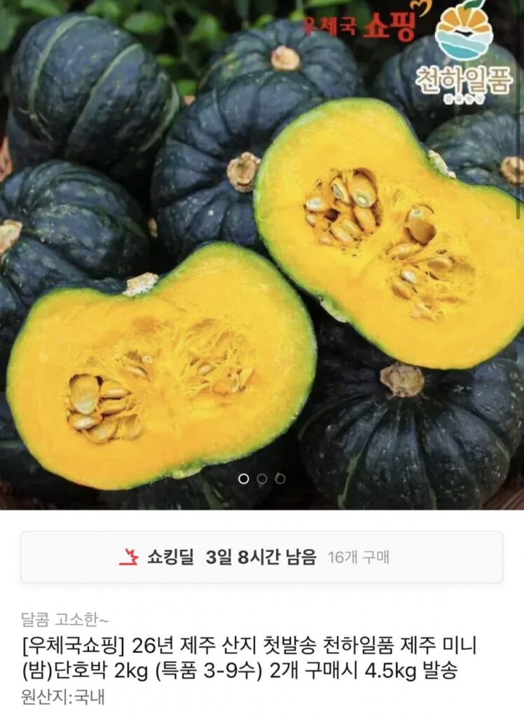 Chuyến hàng đầu tiên từ đảo Jeju, bí ngô ngọt mini 2kg