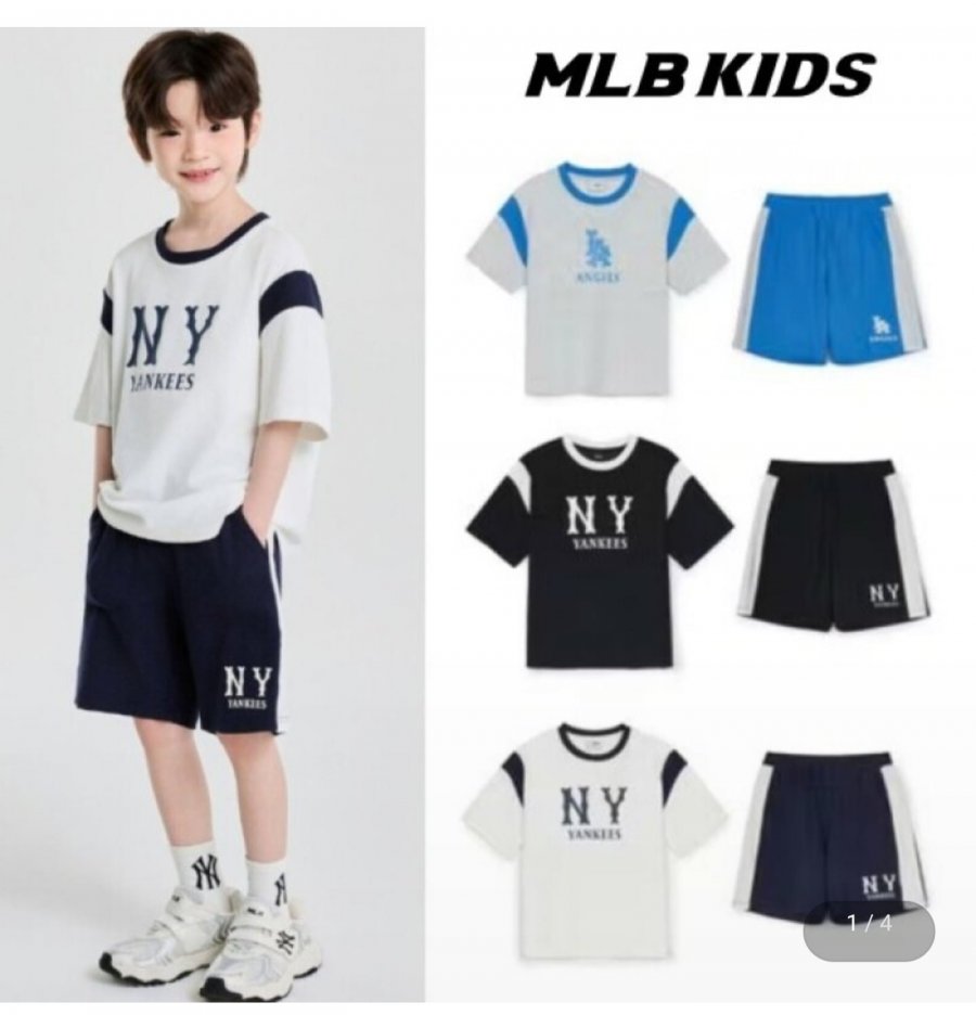 MLB Kids Varsity Color Letter Logo Thiết lập áo thun