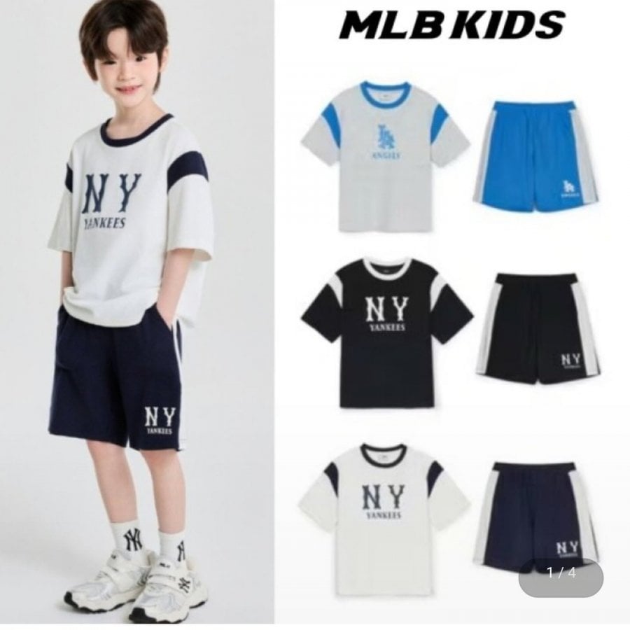 MLB Kids Varsity Color Letter Logo Thiết lập áo thun