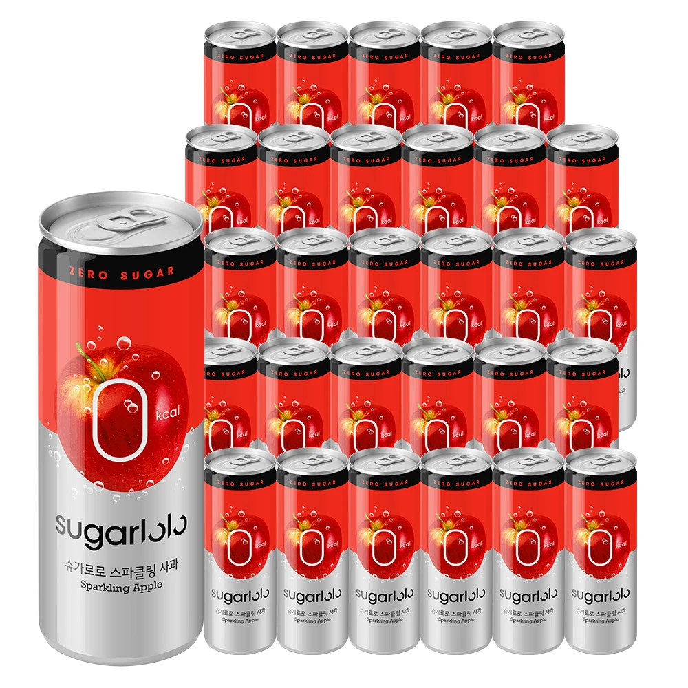 Sugarloro sủi bọt hương táo, 250ml, 30 miếng