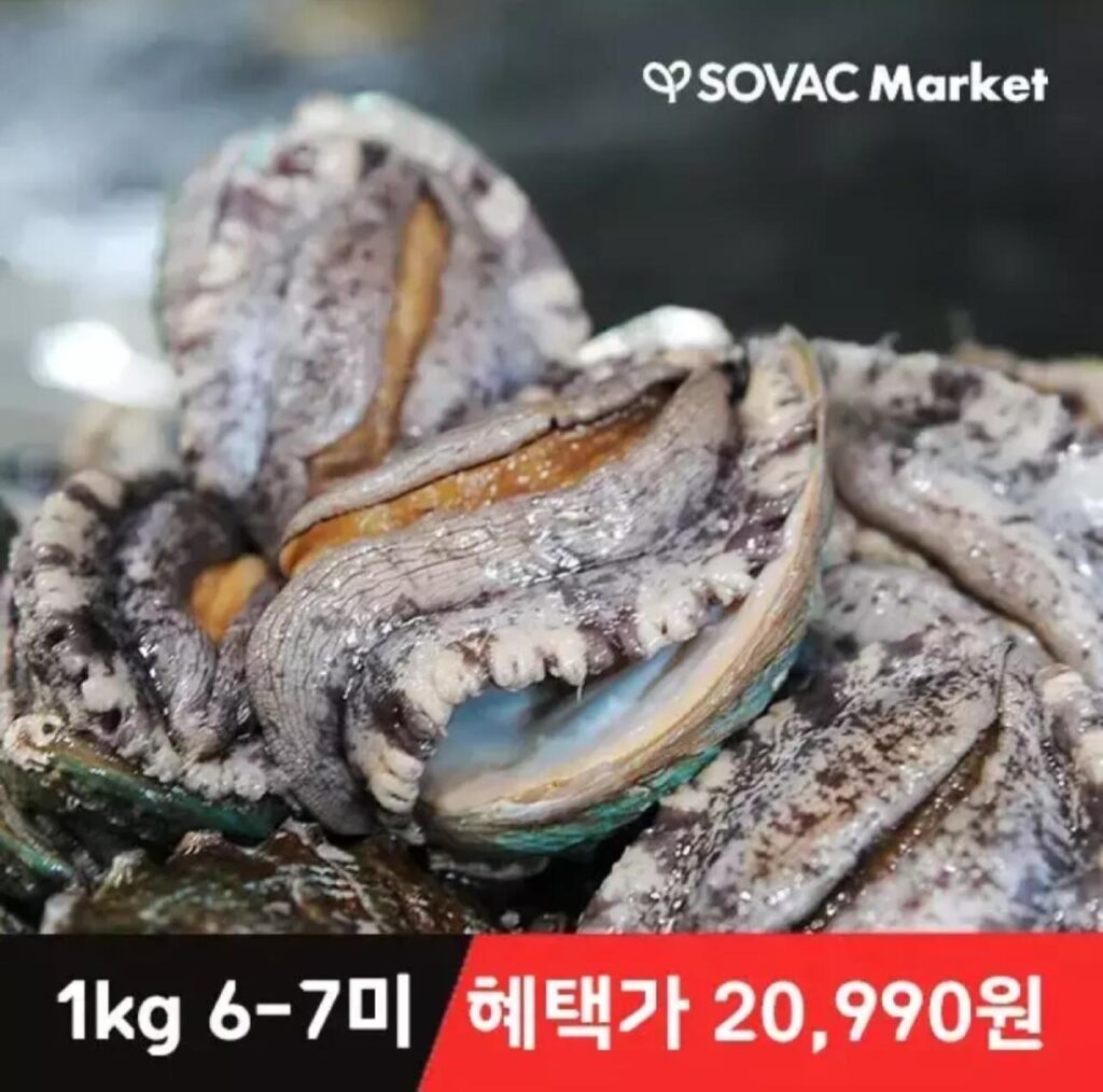 Bào ngư sống Wando 1kg 6~7 miếng