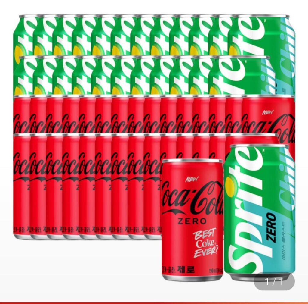 Coca-Cola Zero 190ml x 30 lon + Sprite Zero Chill 350ml x 24 lon