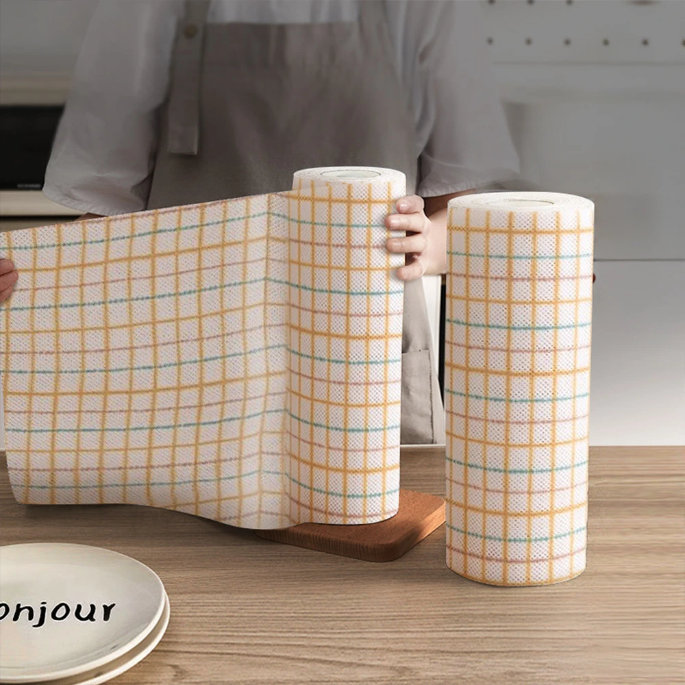 Khăn rửa chén cuộn có thể giặt được, 25x30cm, 35 tờ, 2 miếng
