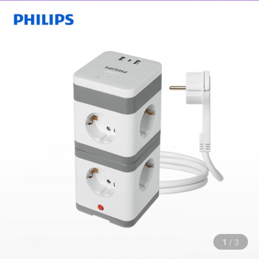 Vòi tháp công suất cao Philips 4000W 8 lỗ USB C loại A ổ cắm phẳng 3M