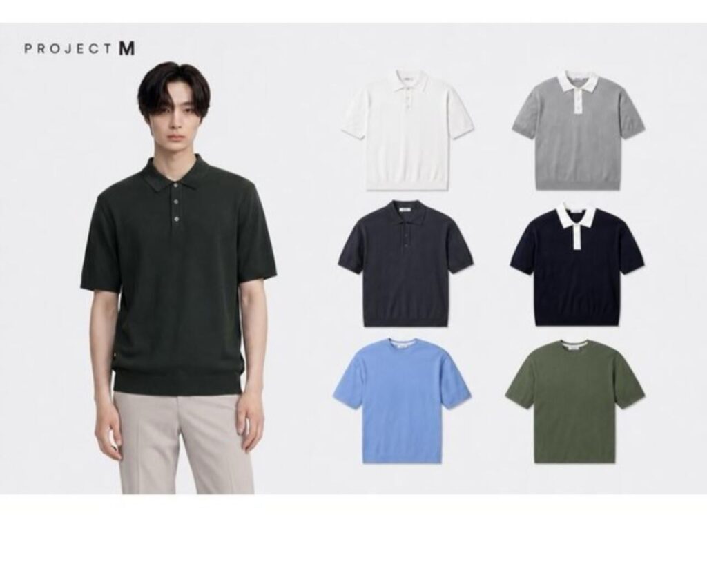 Áo dệt kim tay ngắn Project M