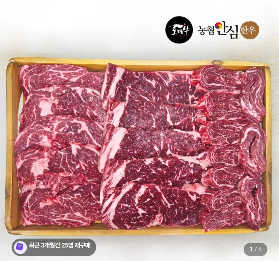 Thịt thăn ngoại Nonghyup Hàn Quốc loại 1 + đầu dải + thịt quạt (tổng 600g)