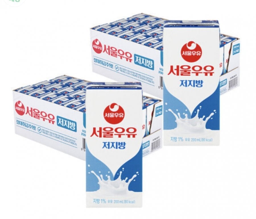 Sữa tiệt trùng ít béo Seoul Milk 200ml 48 miếng