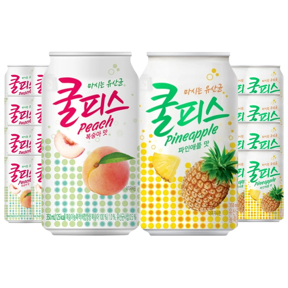 Dongwon Cool Peace hương đào 350ml 10 lon + hương dứa 350ml 10 lon, 20 lon