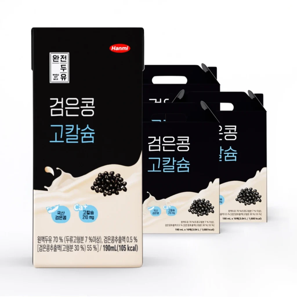 Sữa đậu nành Hanmi Science Complete Đậu đen Canxi cao, 190ml, 48 chiếc