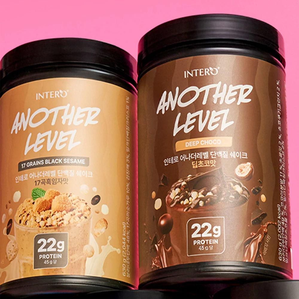 Intero Another Level Protein Shake, Vị Sôcôla Đậm 630g 1 gói + 17 Hạt Mè Đen 630g 1 gói, 2 gói