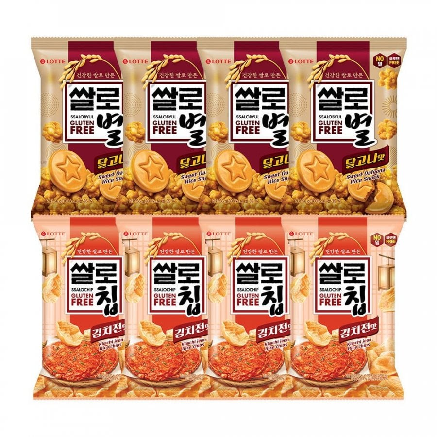 Lotte Well Food Vị Dalgona 56g x 4 + Pancake Kimchi 75g x 4