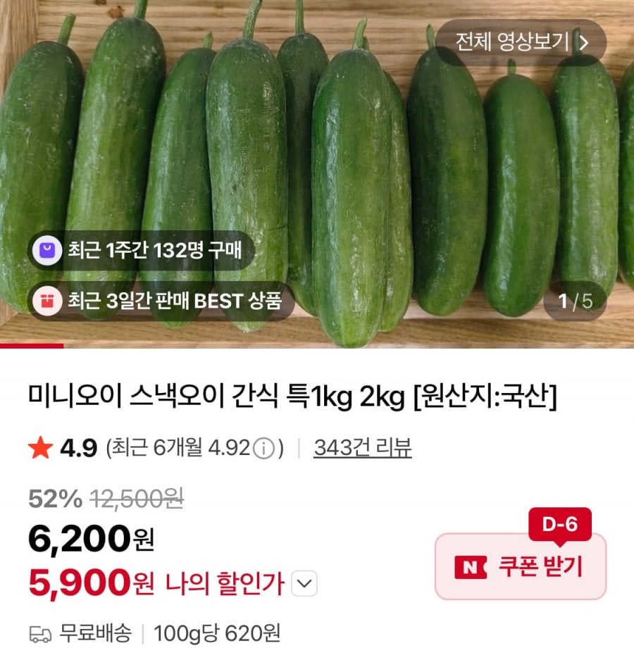Dưa chuột mini 1kg