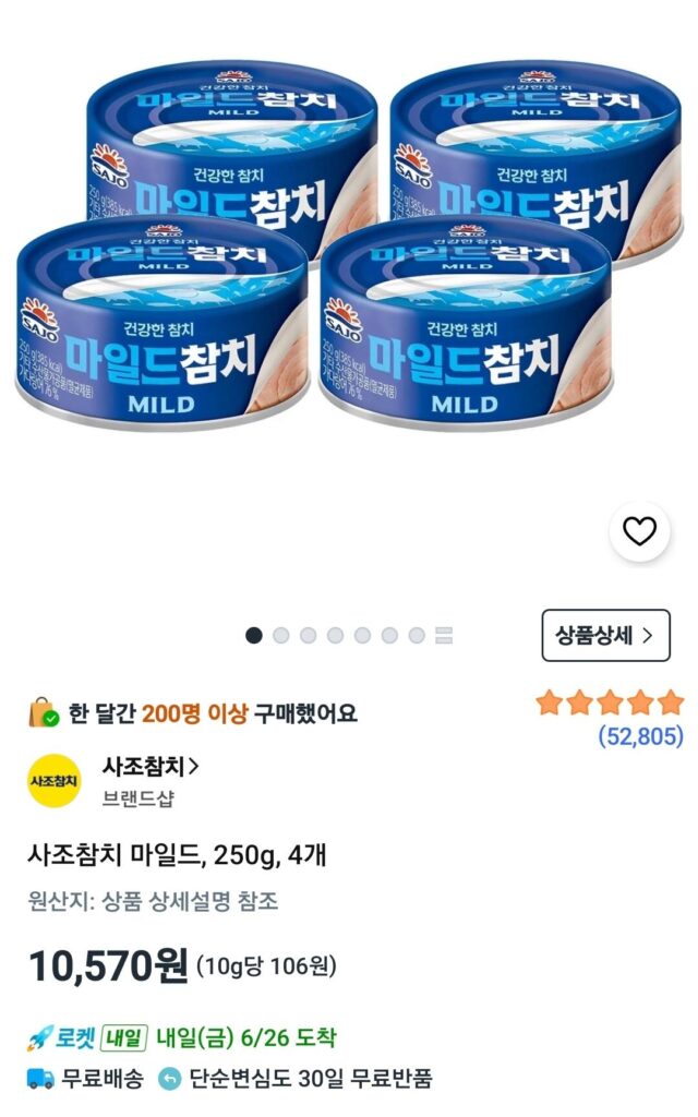 Cá ngừ sajo loại nhẹ, 250g, 4 miếng