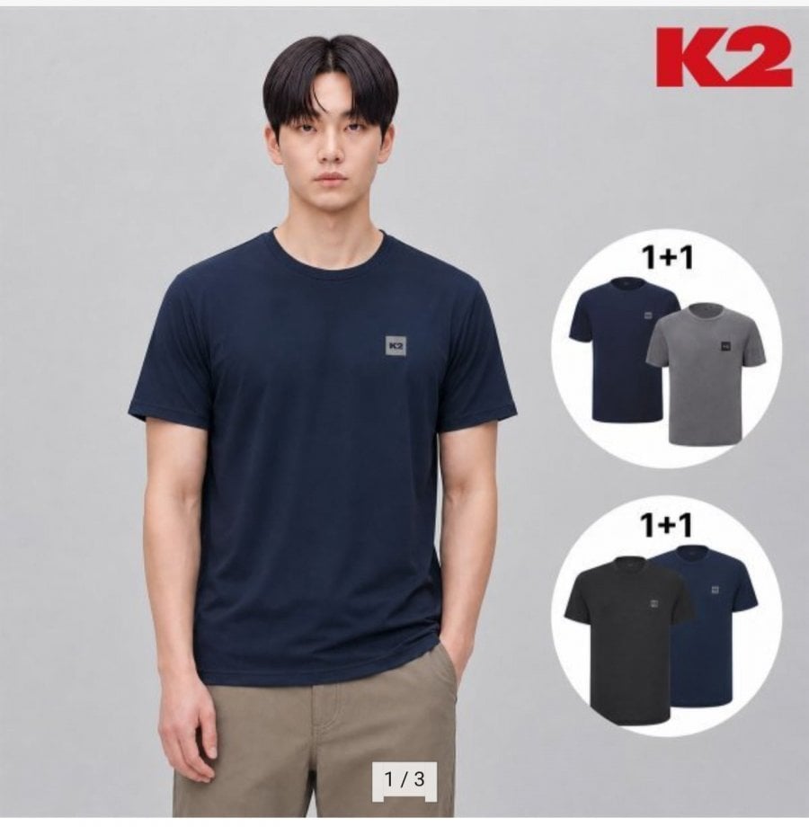 Áo thun tròn tay ngắn chức năng Unisex K2 2 gói