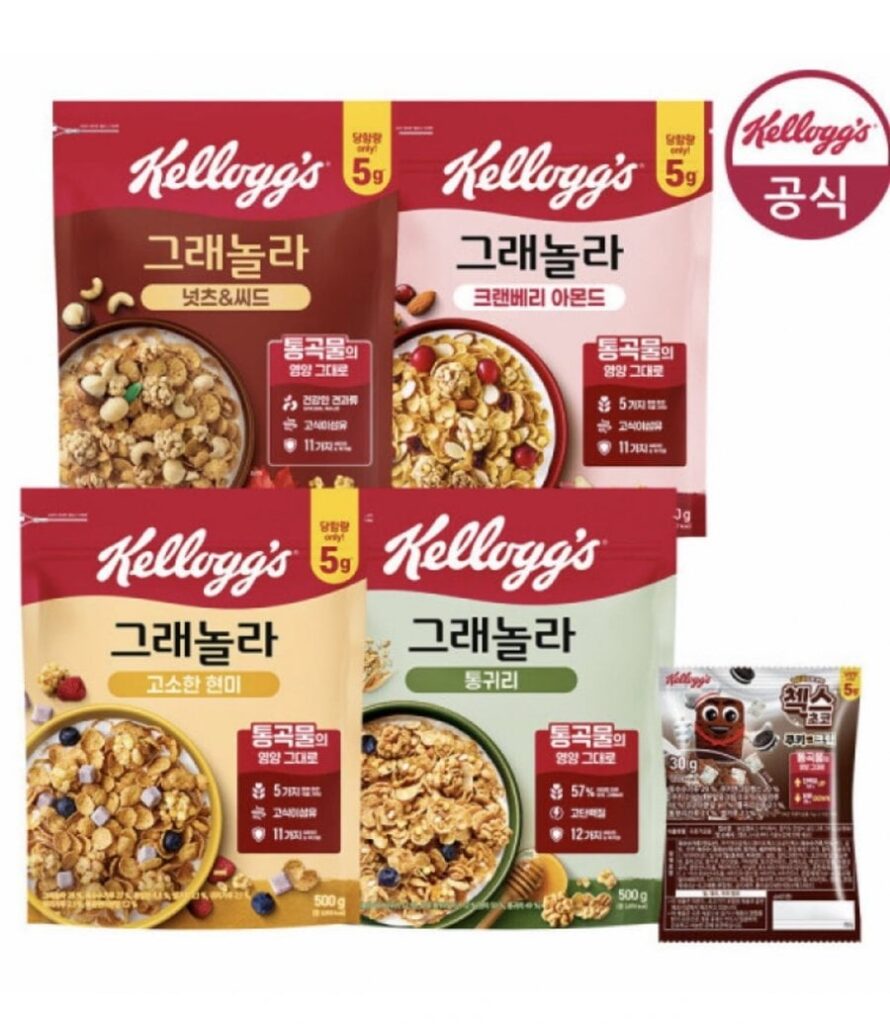 Ngũ cốc Granola Kellogg’s 500G, 4 loại, 3 gói