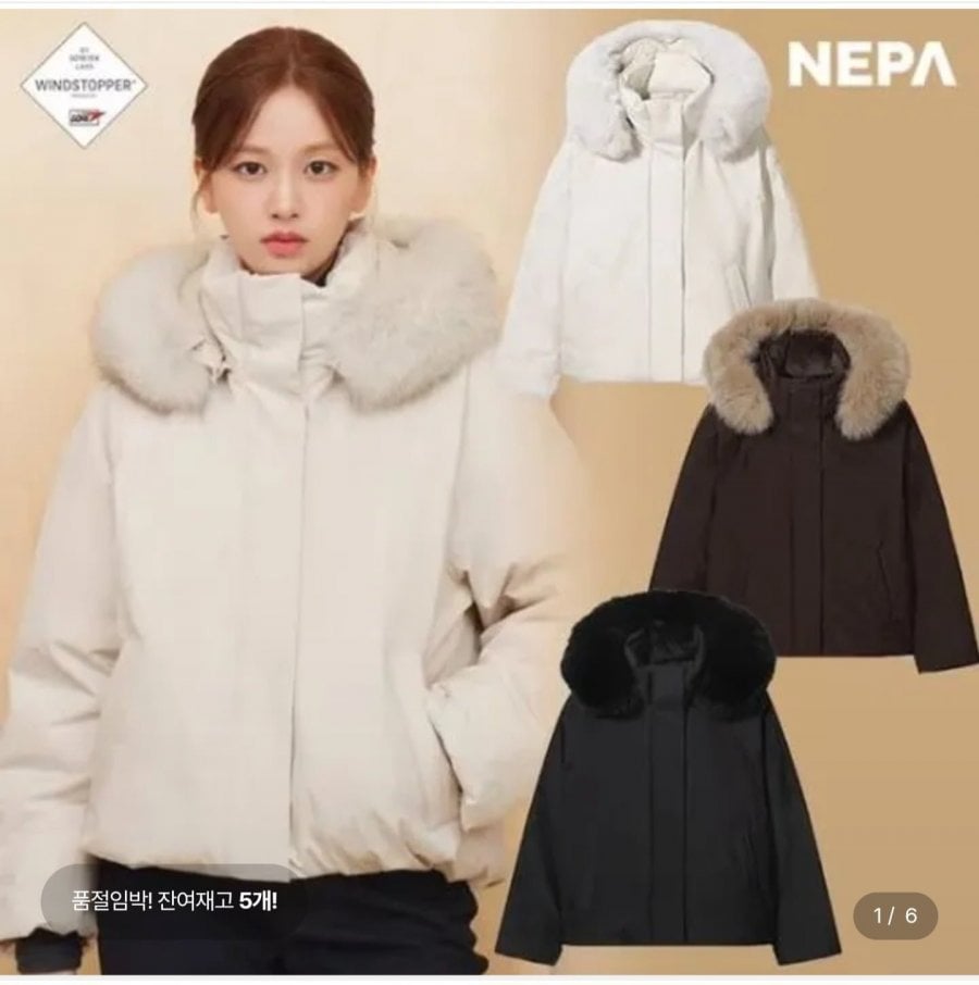 Áo khoác ngắn mùa đông Nepa Yujin Arte Windstopper
