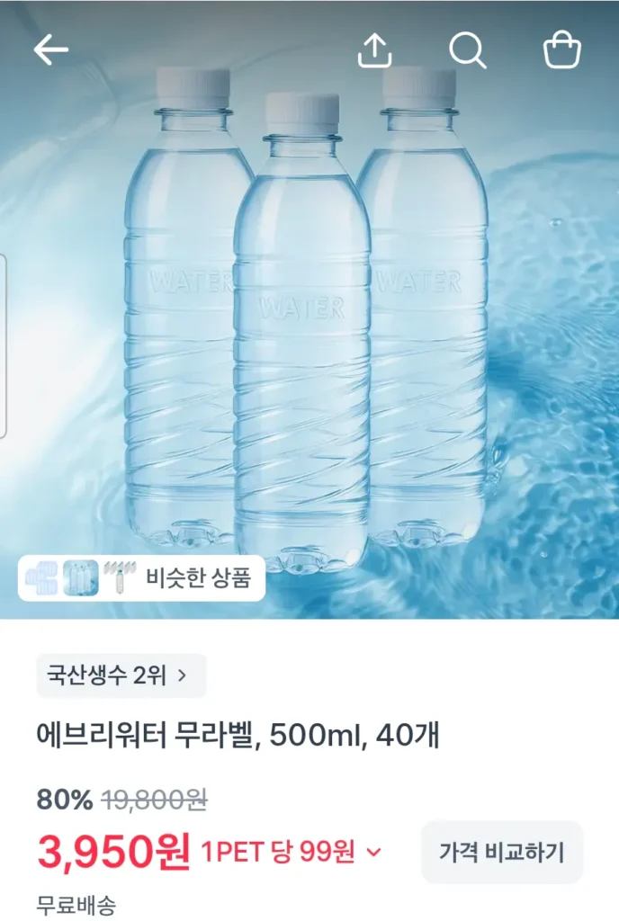 Everywater không nhãn 500ml 40 chiếc