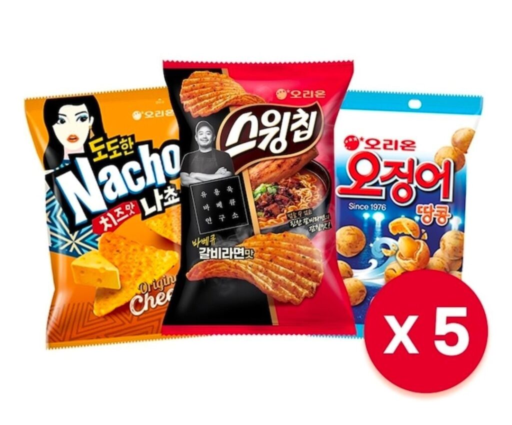 5 Đậu Phộng Mực + 5 Mì Ramen Galbi Chip + 5 Phô Mai Dodo Hannacho
