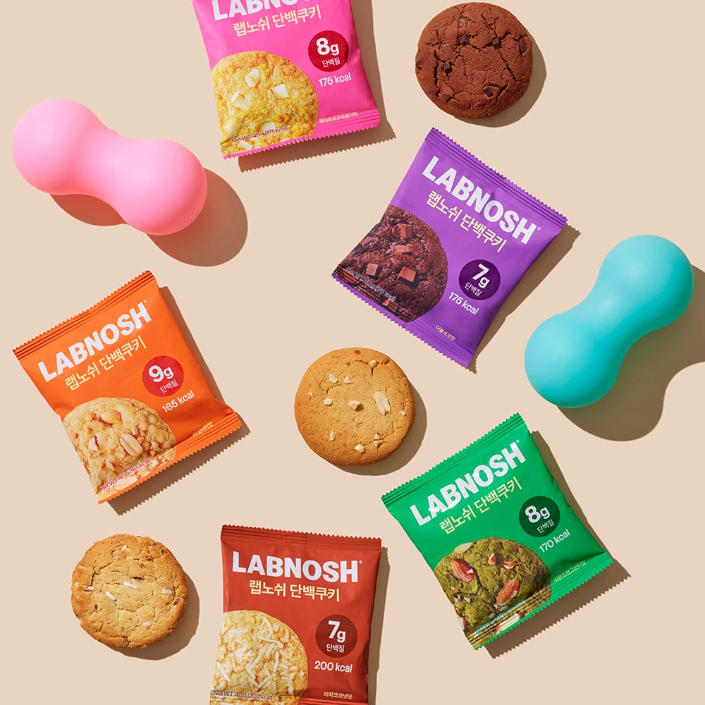 Bánh quy protein Labnosh set hỗn hợp 5 loại, 40g, 10 cái, 1 bộ