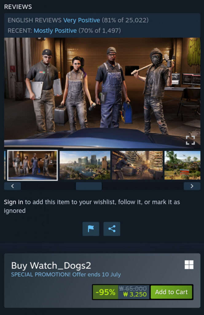 [Hơi nước] Watch_Dogs2 -95%
