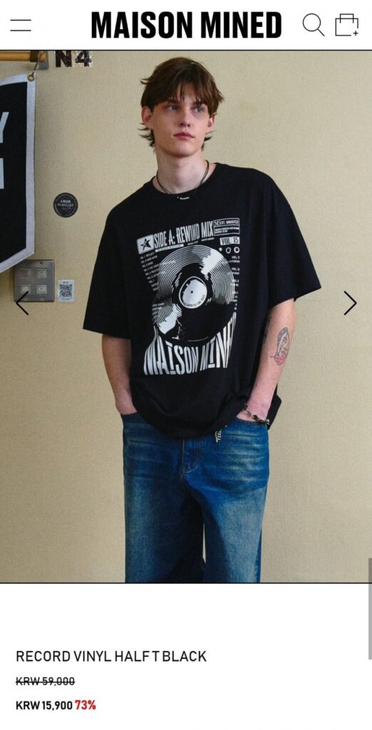 Maison Mined RECORD VINYL HALF T BLACK