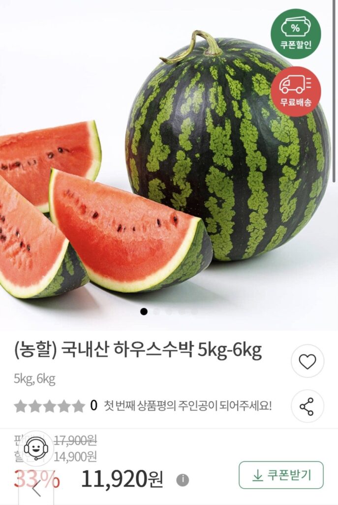 Dưa hấu nhà 5kg-6kg