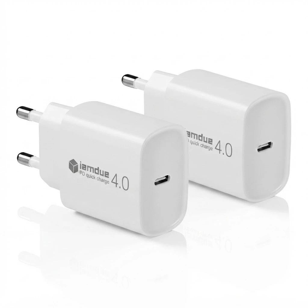 Bộ sạc nhanh sạc nhanh iMdu 4.0 20W PD, loại C, màu trắng, 2 chiếc.