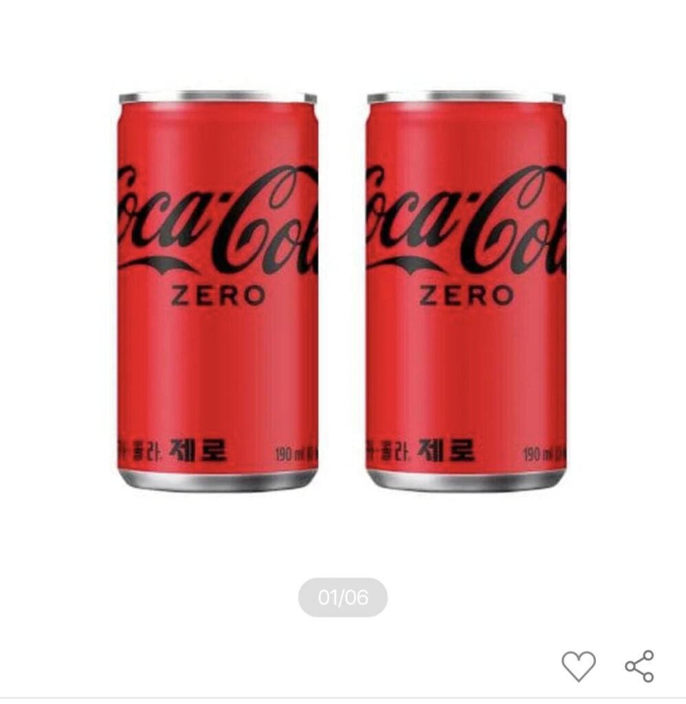 Coca-Cola Zero 190ml 30 gói